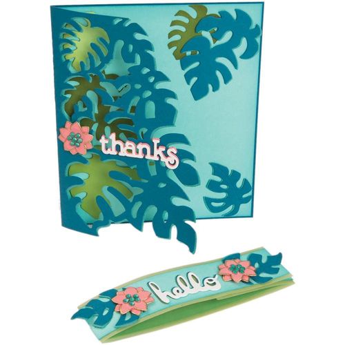 Sizzix Thinlits - Tropicool Leaves Card Front