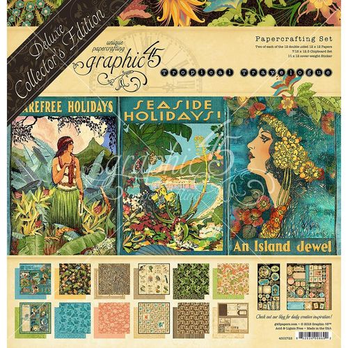 Graphic 45 Deluxe Collector's Edition Pack 12"X12" - Tropical Travelogue