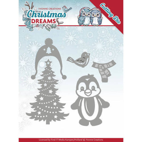 Stanzschablone Christmas Dreams - Christmas Penguin