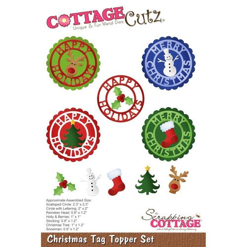 Stanzschablone Christmas Tag Topper Set