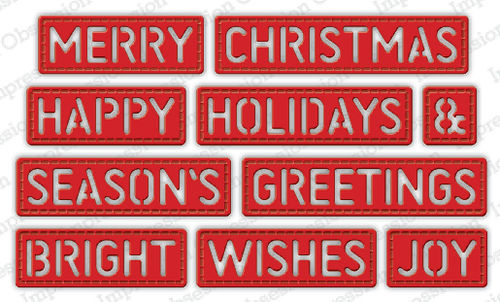 Stanzschablone Christmas Stitched Words