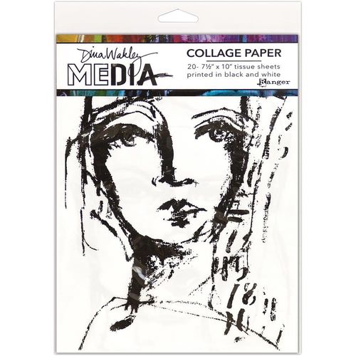Dina Wakley Media Collage Tissue Paper  7.5"X10" - Faces