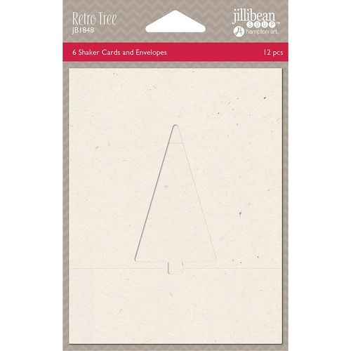 Shaker Cards W/Envelopes - Retro Tree