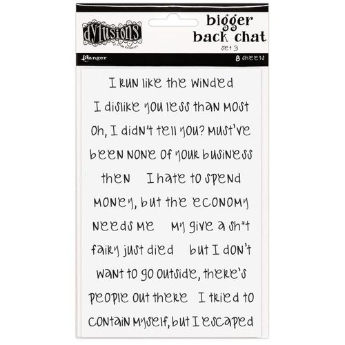 Dyan Reaveley's Dylusions Bigger Back Chat Stickers - White Set #3
