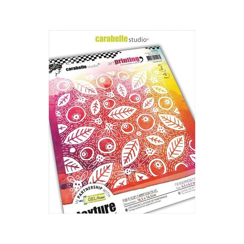 Art Printing Square Rubber Texture Plate - Doodle Leaf
