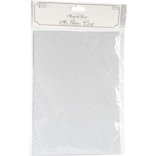 The Essential Glitter Card - Non Shedding A4 Glitter Card - Silver