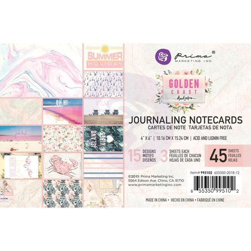 Golden Coast Journaling Cards 4"X6"