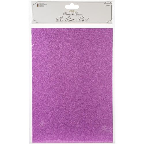 Always & Forever A4 Glitter Cardstock - Fuchsia Pink