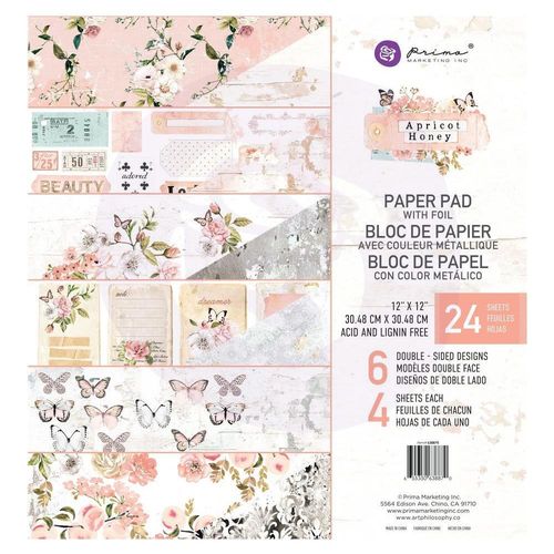 Apricot Honey Foiled Double-Sided Paper Pad 12"X12"