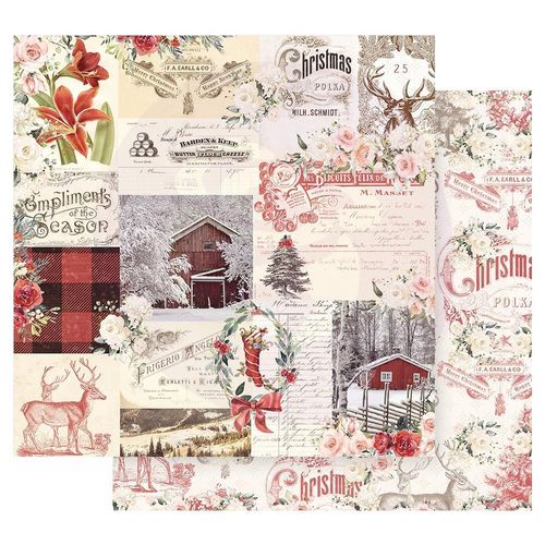 Christmas In The Country Double-Sided Cardstock 12"X12" - Compliments of the Season