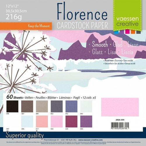 Florence Smooth Cardstock Pack 12"X12" - Winter