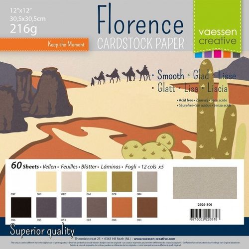 Florence Smooth Cardstock Pack 12"X12" - Earth Tones
