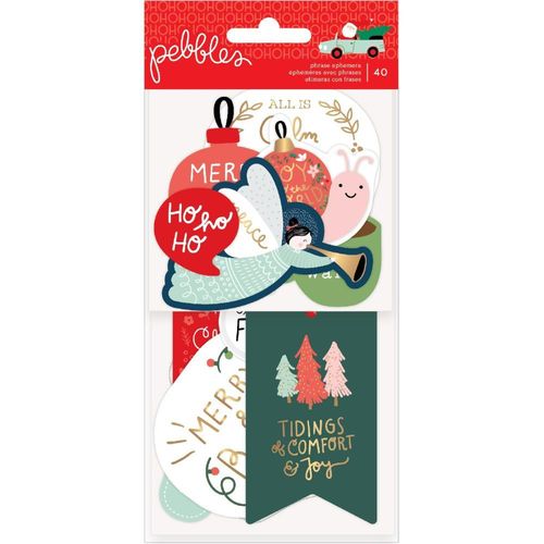 Merry Little Christmas Ephemera Cardstock Die-Cuts w/Gold Foil Accents