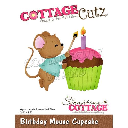 Stanzschablone Birthday Mouse Cupcake