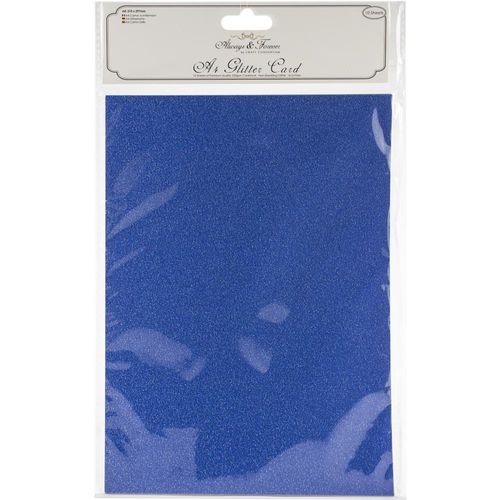 The Essential Glitter Card - Non Shedding A4 Glitter Card - Cobalt Blue