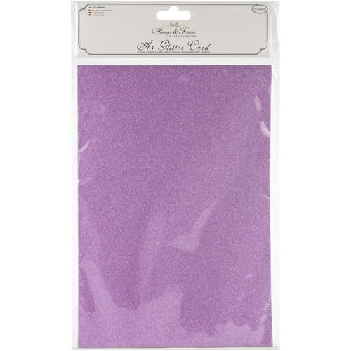 The Essential Glitter Card - Non Shedding A4 Glitter Card - Lilac