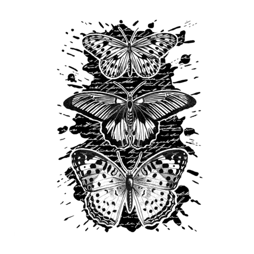 Trio of Inky Butterflies