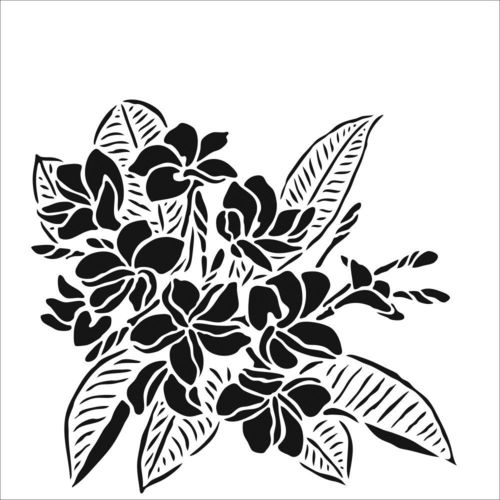Schablone Plumeria 6" x 6"