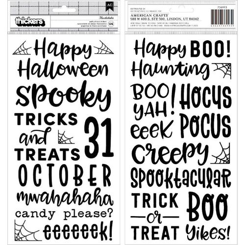 Spoooky Thickers Stickers 5.5"X11" - Phrase/Puffy