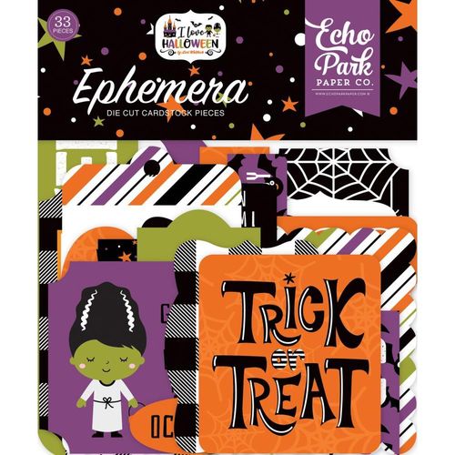 Echo Park Cardstock Ephemera - Icons, I Love Halloween