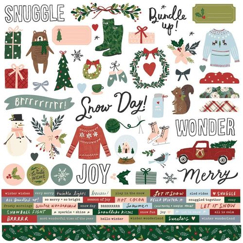 Winter Cottage Cardstock Stickers 12"X12"