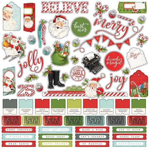 Simple Vintage North Pole Cardstock Stickers 12"X12" - Combo