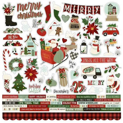 Jingle All The Way Cardstock Stickers 12"X12" - Combo