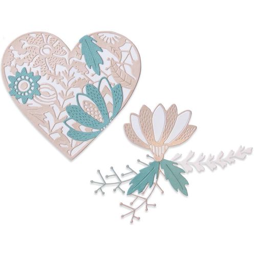 Sizzix Thinlits - Bold Floral Heart