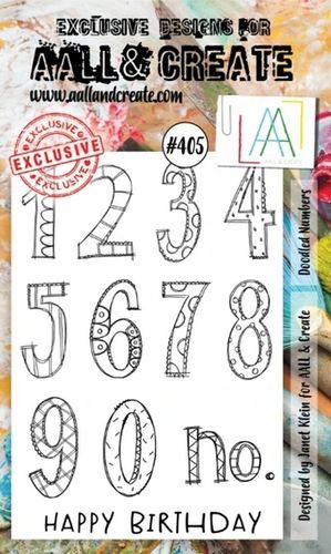 Clear Set A6 - #405 Doodled Numbers
