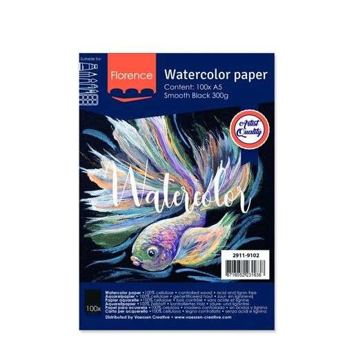 Smooth Aquarellpapier Black A5 (100 Blatt)