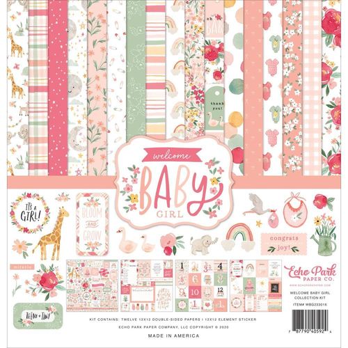 Welcome Baby Girl Collection Kit 12"x12"