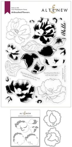 Clear Stamp & Die & Mask Stencil Bundle - Airbrushed Flowers