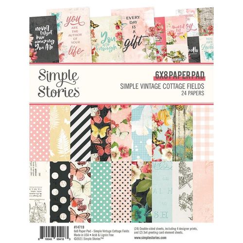 Simple Vintage Cottage Fields Double-Sided Paper Pad 6"X8"