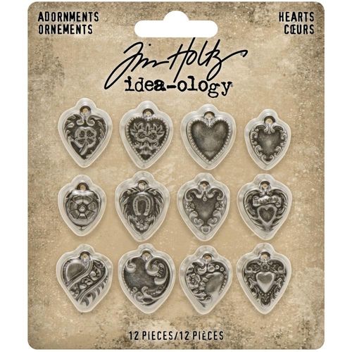 Tim Holtz Idea-Ology Metal Adornments Hearts