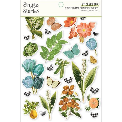 Simple Vintage Farmhouse Garden Sticker Book 12/Sheets