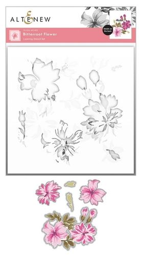 Bitterroot Flower Layering Stencil & Die Bundle