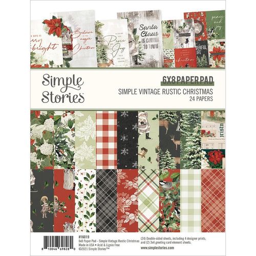Simple Vintage Rustic Christmas Double-Sided Paper Pad 6"X8"