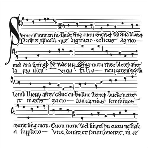 Schablone Medieval Music 6" x 6"
