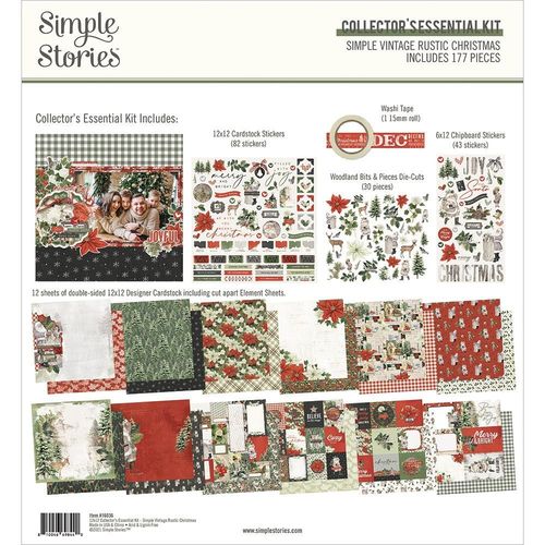 Simple Vintage Rustic Christmas Collector's Essential Kit 12"X12"