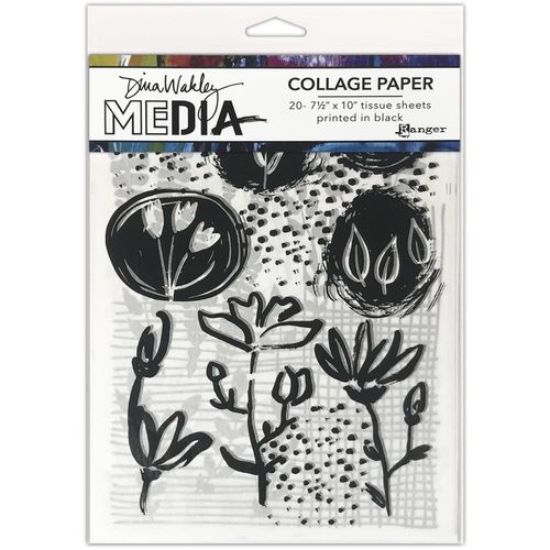 Dina Wakley Media Collage Tissue Paper 7.5"X10" - Things that Grow