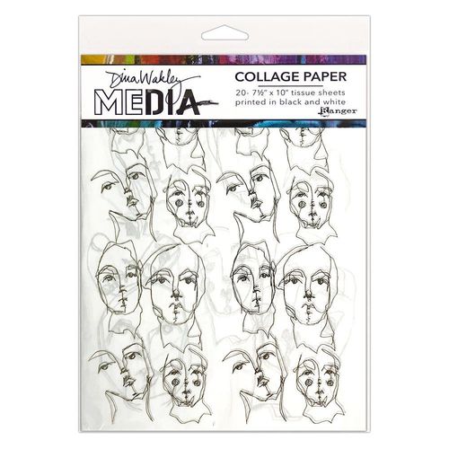 Dina Wakley Media Collage Tissue Paper 7.5"X10" - Church Doodles