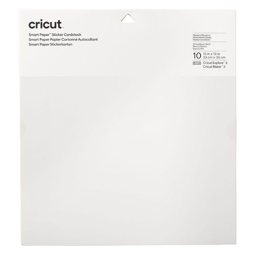 Cricut Smart Sticker Cardstock 33x33cm 10 Blätter Weiß