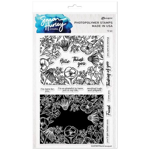 Simon Hurley create. Clear Stamps 6"X9" - Bold Bouquet