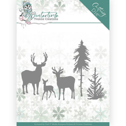 Stanzschablone Winter Time - Deer in the Forest