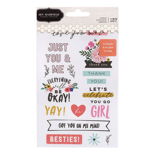 Jen Hadfield - Hey, Hello Collection - Cardstock Sticker Book with Foil Accents