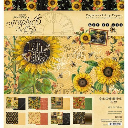Let it Bee Double-Sided Paper Pad 8"X8"