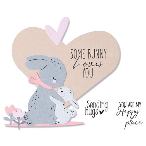 Sizzix Framelits Die Set with Stamps - Bunny Love