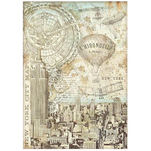 Sir Vagabond Aviator Rice Paper Sheet A4 - New York City Map
