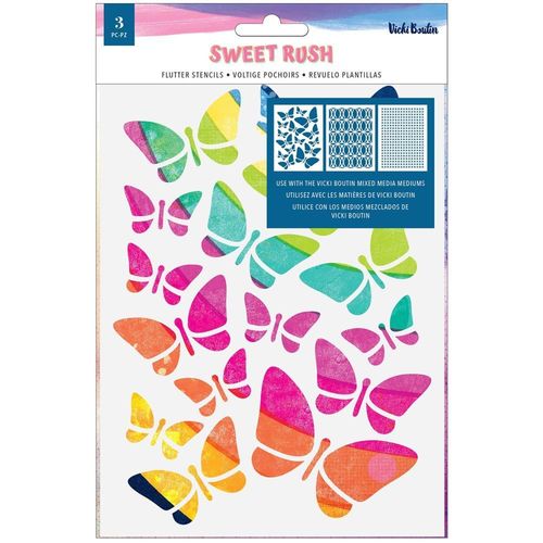 Vicki Boutin Sweet Rush Stencils - Sweet Rush Flutter (3 Stück)