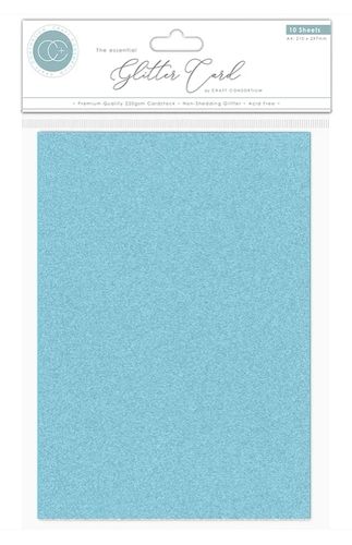 The Essential Glitter Card - Non Shedding A4 Glitter Card - Sky Blue